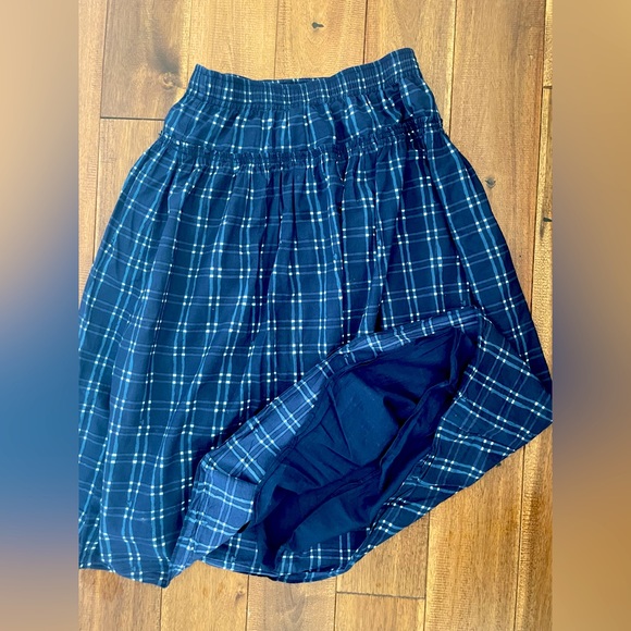 Madewell Pull-On Midi Skirt in
Shibori Indigo Plaid - Picture 8 of 9